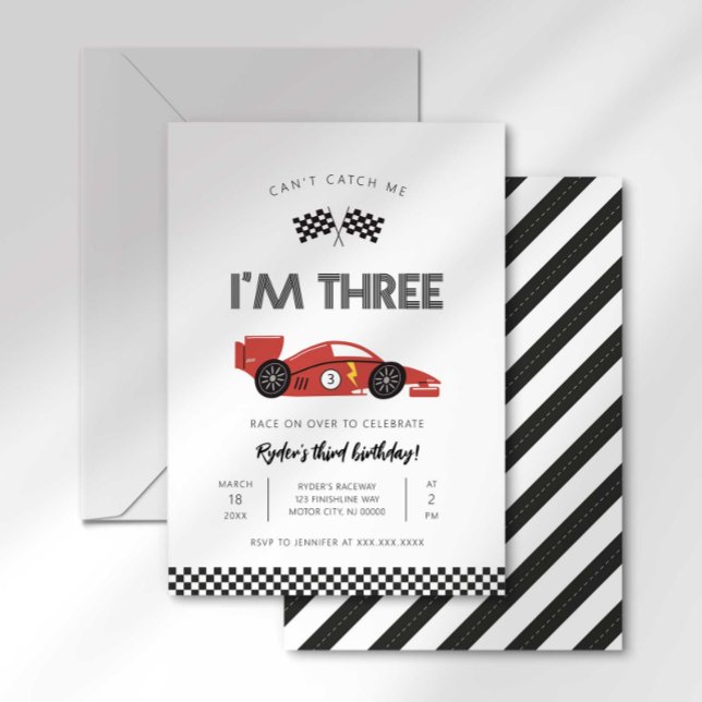 Invitation d'anniversaire trois ans 'Ne peux pas m (Créateur téléchargé)