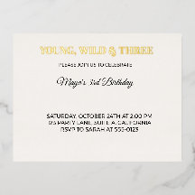 Invitation d'anniversaire trois ans Young Wild et