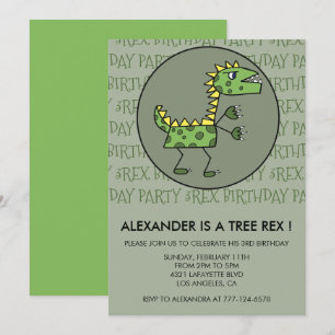 Invitation d'anniversaire trois rex dinosaure 3ème