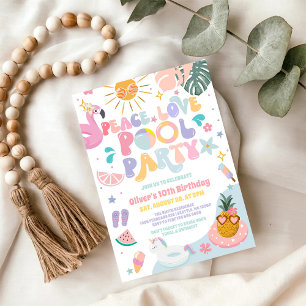 Invitation d'anniversaire tropical de fête au bord