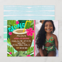 Invitation d'anniversaire tropicale Aloha