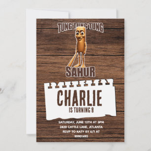 Invitation d'anniversaire Tung tung sahur