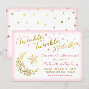 Invitation d'anniversaire Twinkle, Twinkle, Little