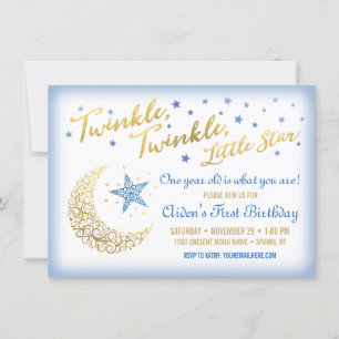 Invitation d'anniversaire Twinkle Twinkle Little S