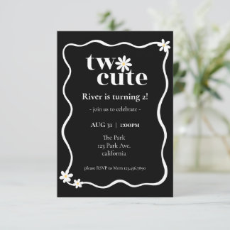 Invitation d'anniversaire Two Cute Daisy