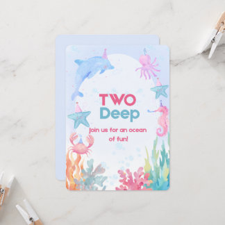 Invitation d'anniversaire Two Deep Ocean