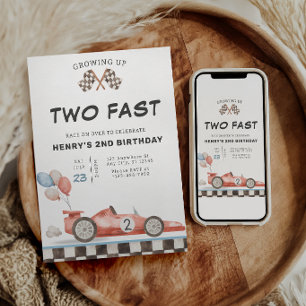 Invitation d'anniversaire Two Fast Course automobi