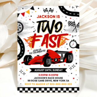 Invitation d'anniversaire Two Fast, Invitation de