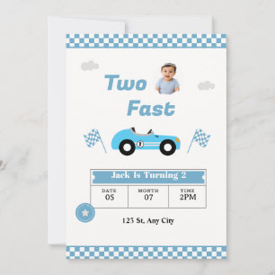 Invitation d'anniversaire Two Fast pour garçon V