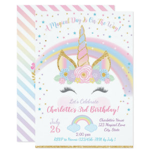 Invitations Avec Licornes Zazzle Fr