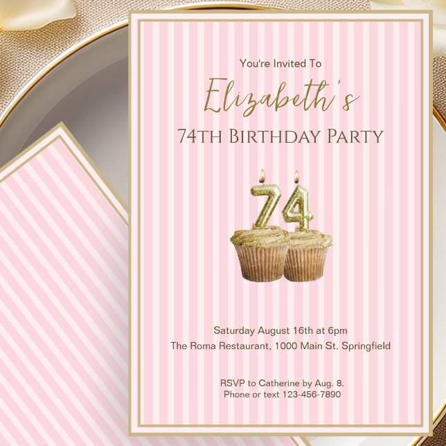Invitation d'anniversaire unique en or rose pour s (Créateur téléchargé)