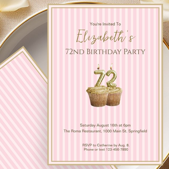 Invitation d'anniversaire unique en or rose pour s (Créateur téléchargé)