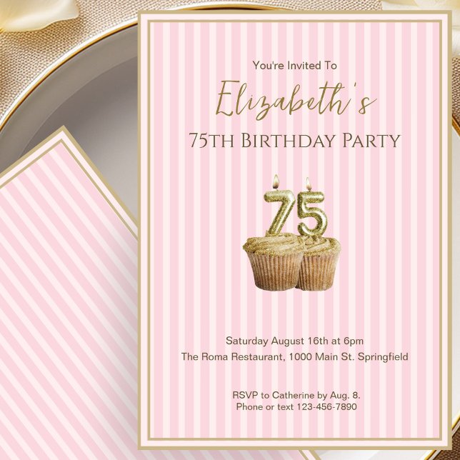 Invitation d'anniversaire unique en or rose pour s (Créateur téléchargé)