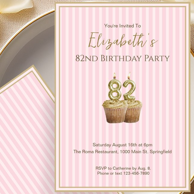 Invitation d'anniversaire unique en or rose pour s (Créateur téléchargé)