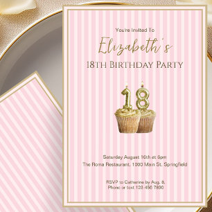 Invitation d'anniversaire unique en or rose pour s