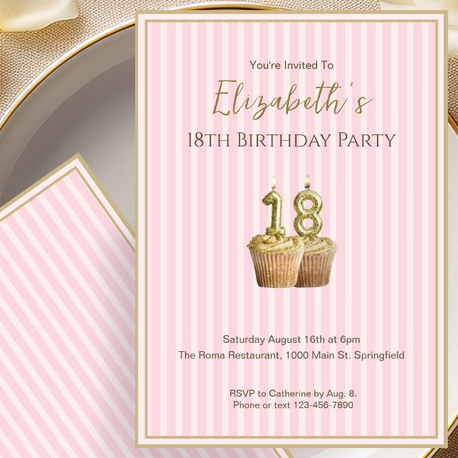 Invitation d'anniversaire unique en or rose pour s (Créateur téléchargé)