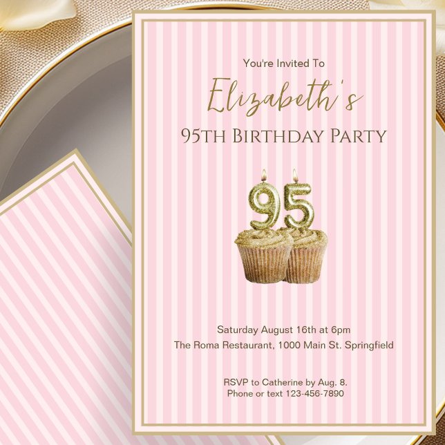 Invitation d'anniversaire unique en or rose pour s (Créateur téléchargé)