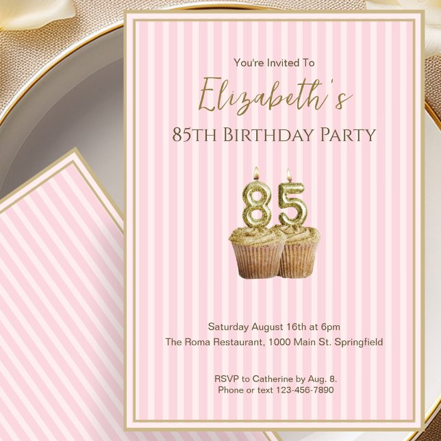 Invitation d'anniversaire unique en or rose pour s (Créateur téléchargé)