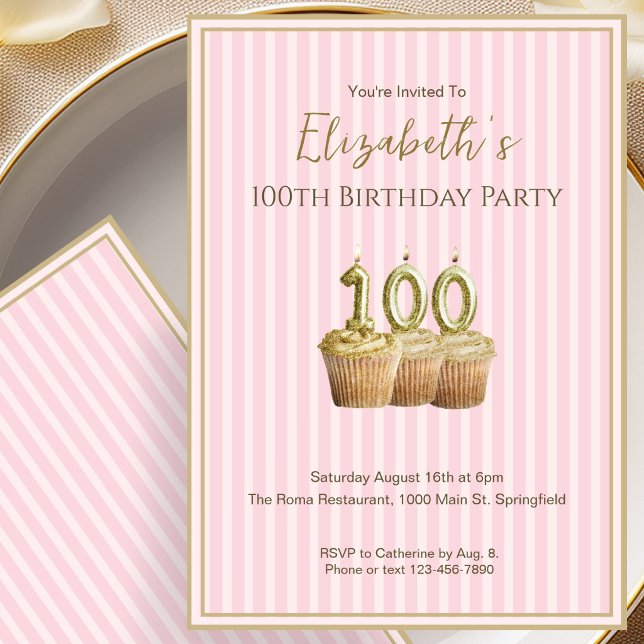 Invitation d'anniversaire unique en or rose pour s (Créateur téléchargé)