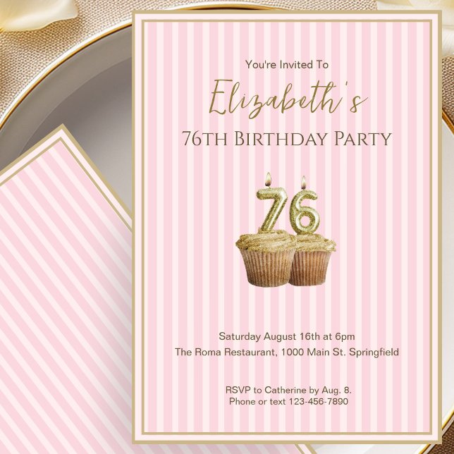 Invitation d'anniversaire unique en rose gold pour (Créateur téléchargé)