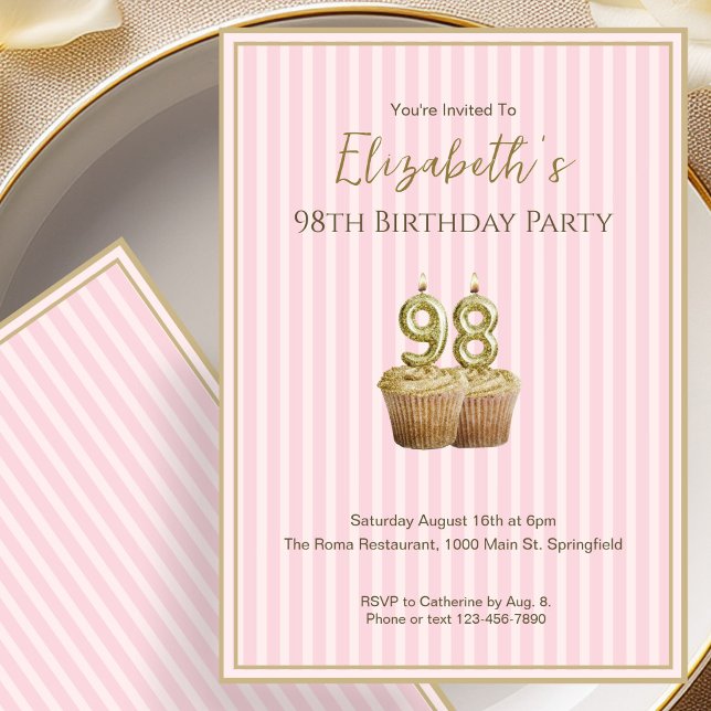Invitation d'anniversaire unique en rose gold pour (Créateur téléchargé)