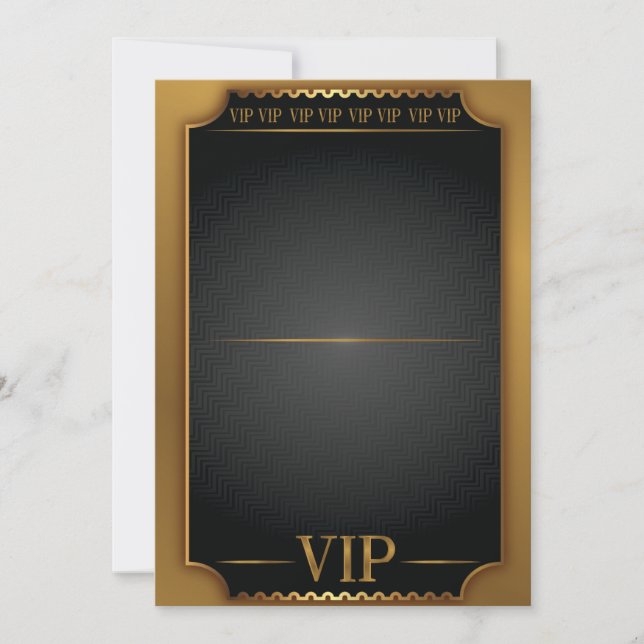 Invitation d'anniversaire vierge PASS BILLET VIP O (Devant)