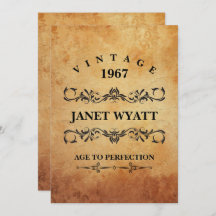 Invitation d'anniversaire Vintage à tout âge