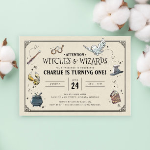 Invitation d'anniversaire vintage Harry Potter pou