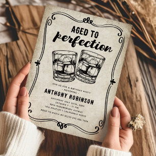 Invitation d'anniversaire vintage pour Whiskey
