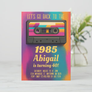 Invitation d'anniversaire vintage Retour aux année
