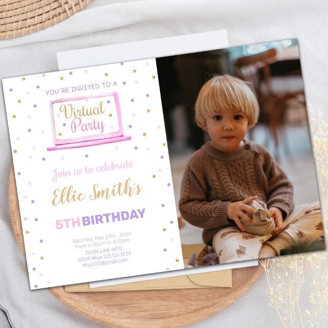 Invitation d'anniversaire virtuelle avec photo (Virtual Birthday Invitations with photo)