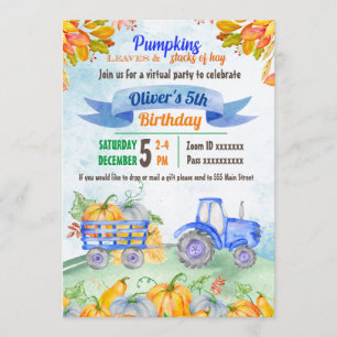Invitation d'anniversaire virtuelle Citrouille Tra