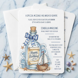 Invitation d'anniversaire voilier Message dans une