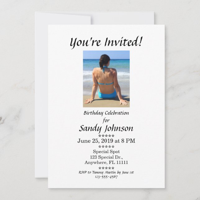 Invitation d'anniversaire Vous êtes invité Adulte  (Devant)