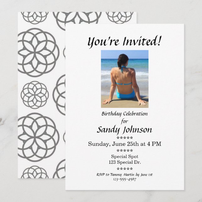 Invitation d'anniversaire Vous êtes invité Sur mes (Devant / Derrière)