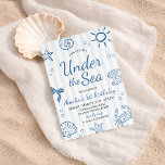 Invitation d'anniversaire Watercolor Ocean Friends<br><div class="desc">Plongez dans une célébration magique avec cette invitation d'anniversaire océanique fantaisiste. Avec des illustrations douces à l'aquarelle d'une baleine amicale,  d'une tortue de mer et d'une méduse,  ce design capture la merveille du bleu profond. C'est le moyen idéal pour inviter vos proches au premier voyage de votre petit.</div>