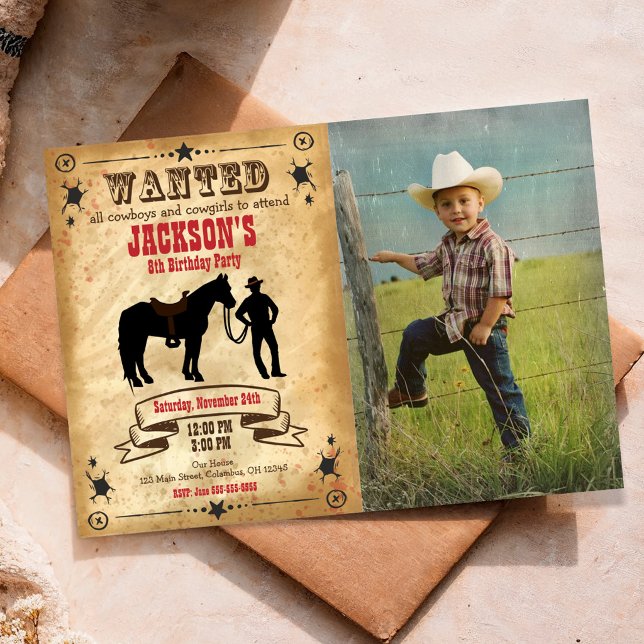 Invitation d'anniversaire Western Cowboy / Affiche (Créateur téléchargé)