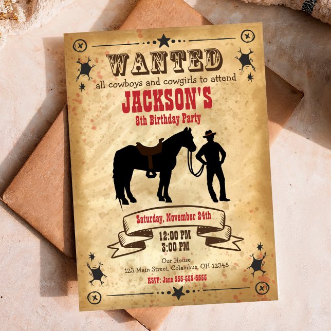 Invitation d'anniversaire Western Cowboy / Affiche (Créateur téléchargé)