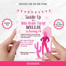 Invitation d'anniversaire Western Cowgirl Country 