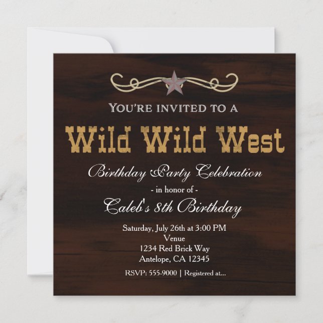 Invitation d'anniversaire Western Star Country WIL (Devant)
