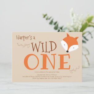 Invitation d'anniversaire Wild One Fox