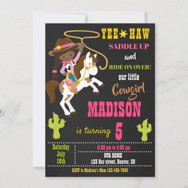 Invitation d'anniversaire Wild west rodeo party (Devant)