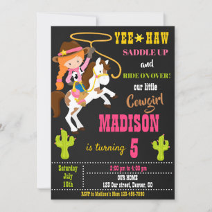 Invitation d'anniversaire Wild west rodeo party