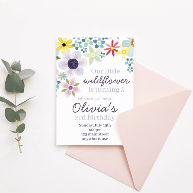 Invitation d'anniversaire Wildflower (Créateur téléchargé)