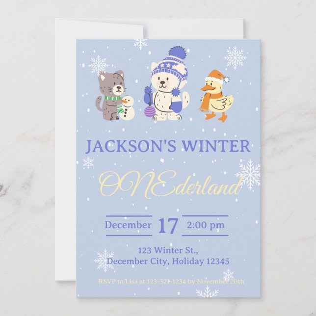 Invitation d'anniversaire Winter ONEderland (Devant)