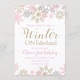 Invitation d'anniversaire Winter ONEderland