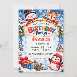 Invitation d'anniversaire Winter Wonderland