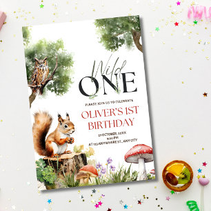 Invitation d'anniversaire Woodland Wild One 1er an