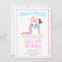 Invitation d'anniversaire Yoga Chèvre