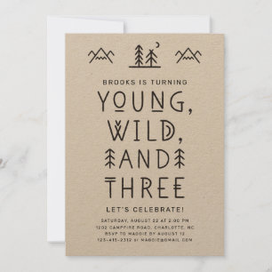 Invitation d'anniversaire Young Wild et Three Kraf